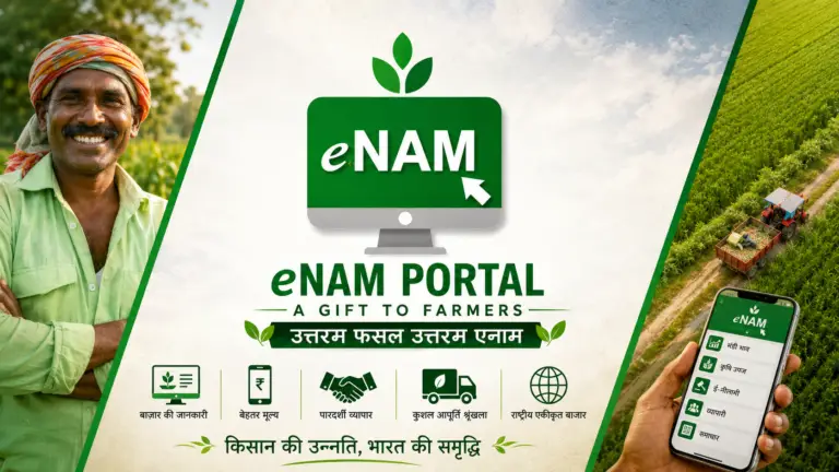 eNAM awareness film by Incube Pixel featuring farmers using digital technology, mandi operations, agricultural trading, motion graphics explaining online bidding and price discovery, rural landscapes, and cinematic government digital agriculture storytelling.