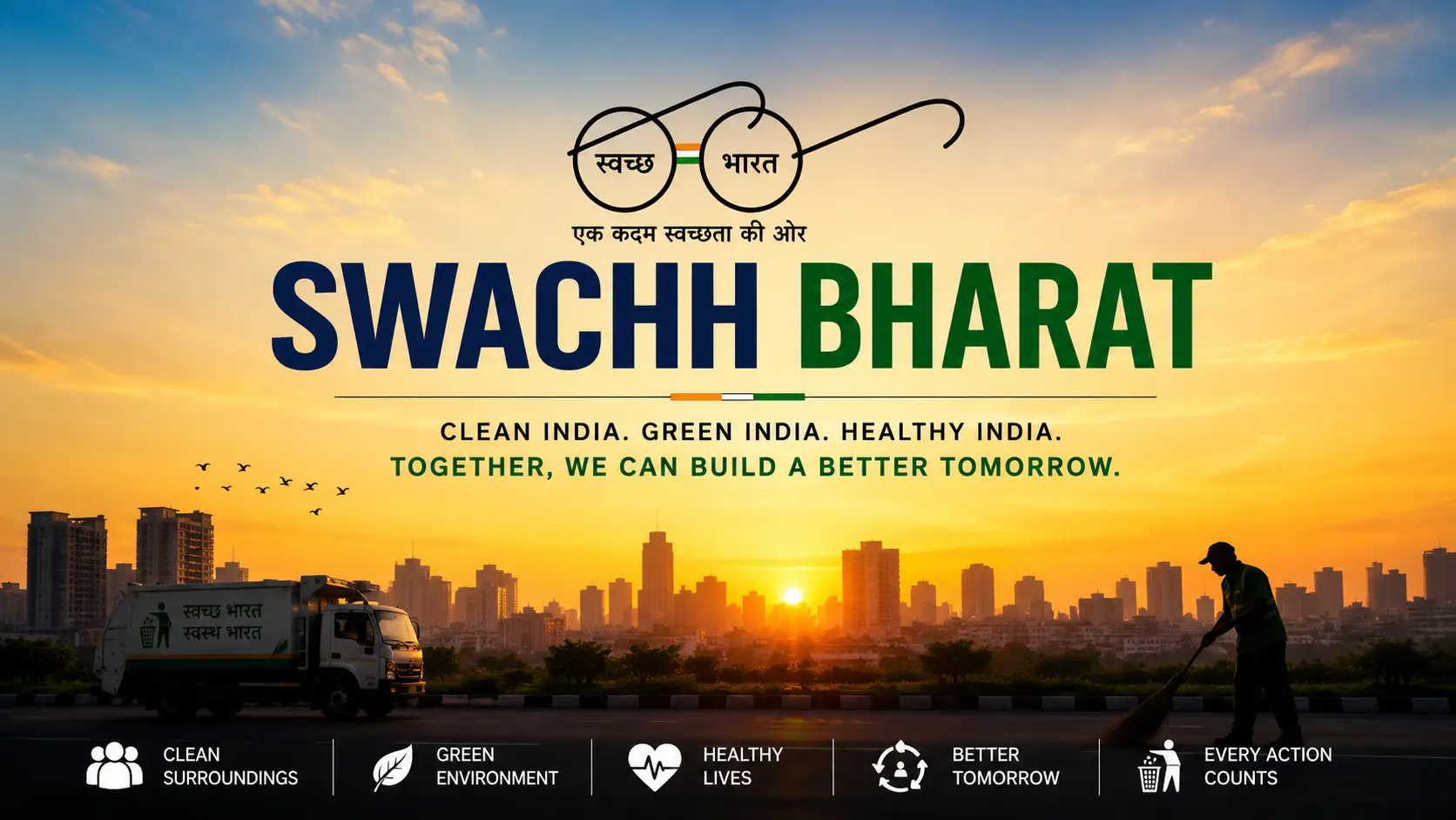Swachh Bharat Mission awareness film by Incube Pixel featuring clean public spaces, community participation, responsible citizen behavior, environmental cleanliness, civic engagement, and cinematic public awareness storytelling.