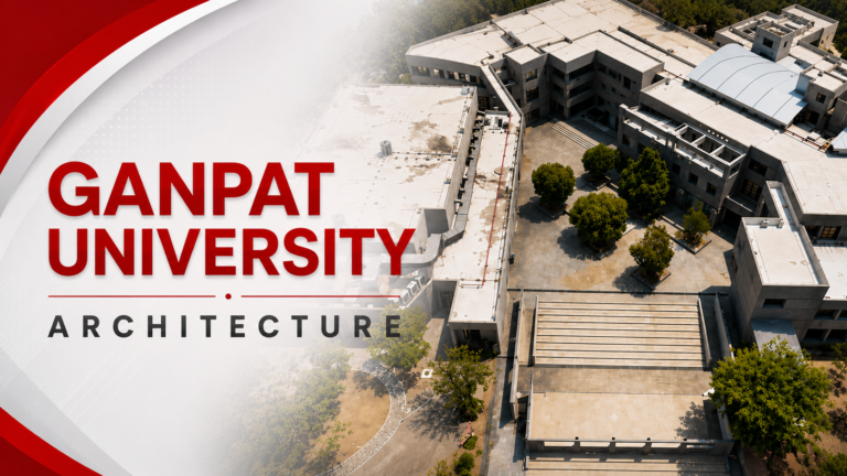 Ganpat University campus architecture film by Incube Pixel showcasing modern university buildings, aerial campus views, academic infrastructure, student spaces, cinematic architectural cinematography, and educational brand storytelling.